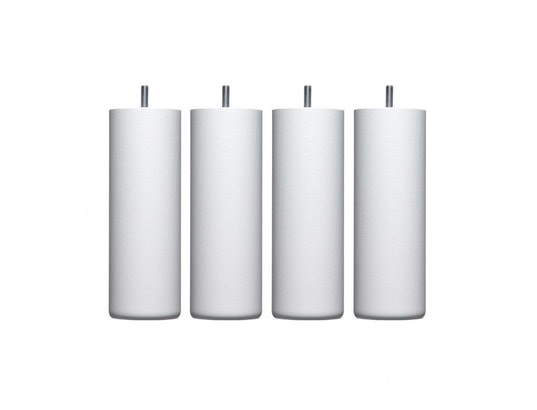 SOMEO - Pied cylindrique bois (lot de 4) blanc 20 cm