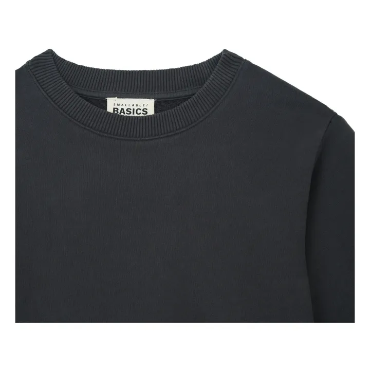 SMALLABLE BASICS Sweat Fille Boxy Molleton Bio | Noir