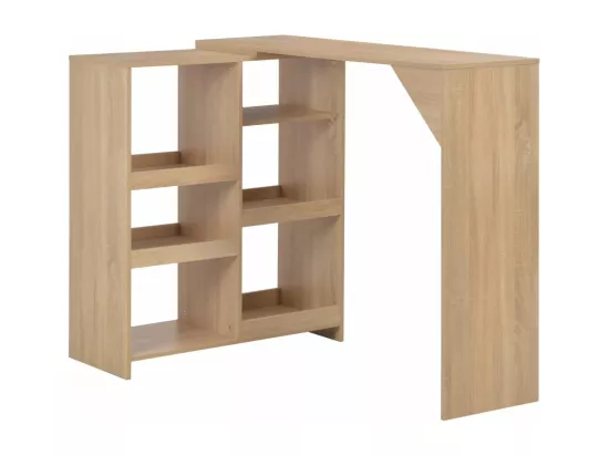Table de bar avec tablette amovible Chêne 138x39x110 cm