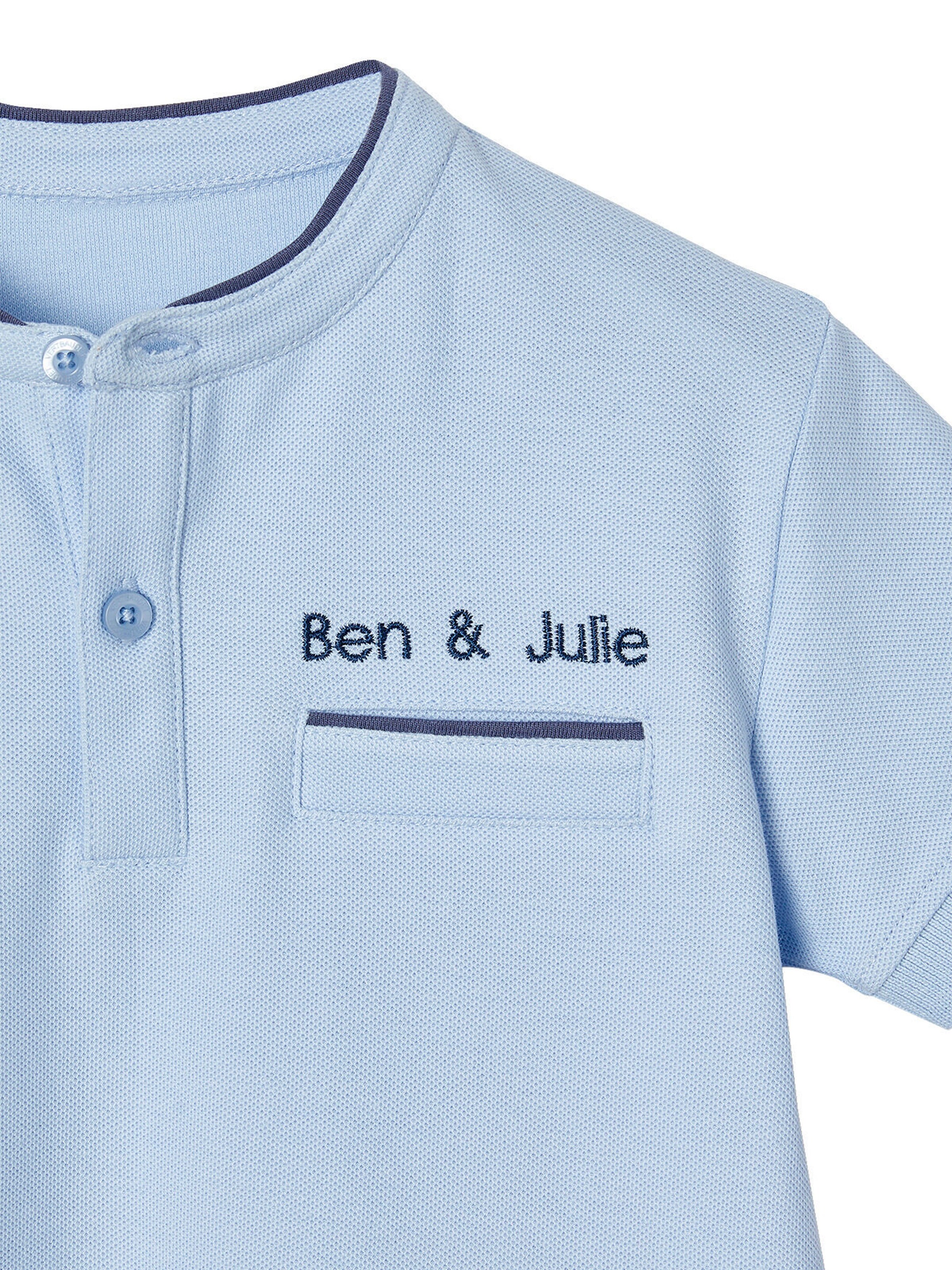Vertbaudet Jungen Poloshirt mit Stehkragen himmelblau