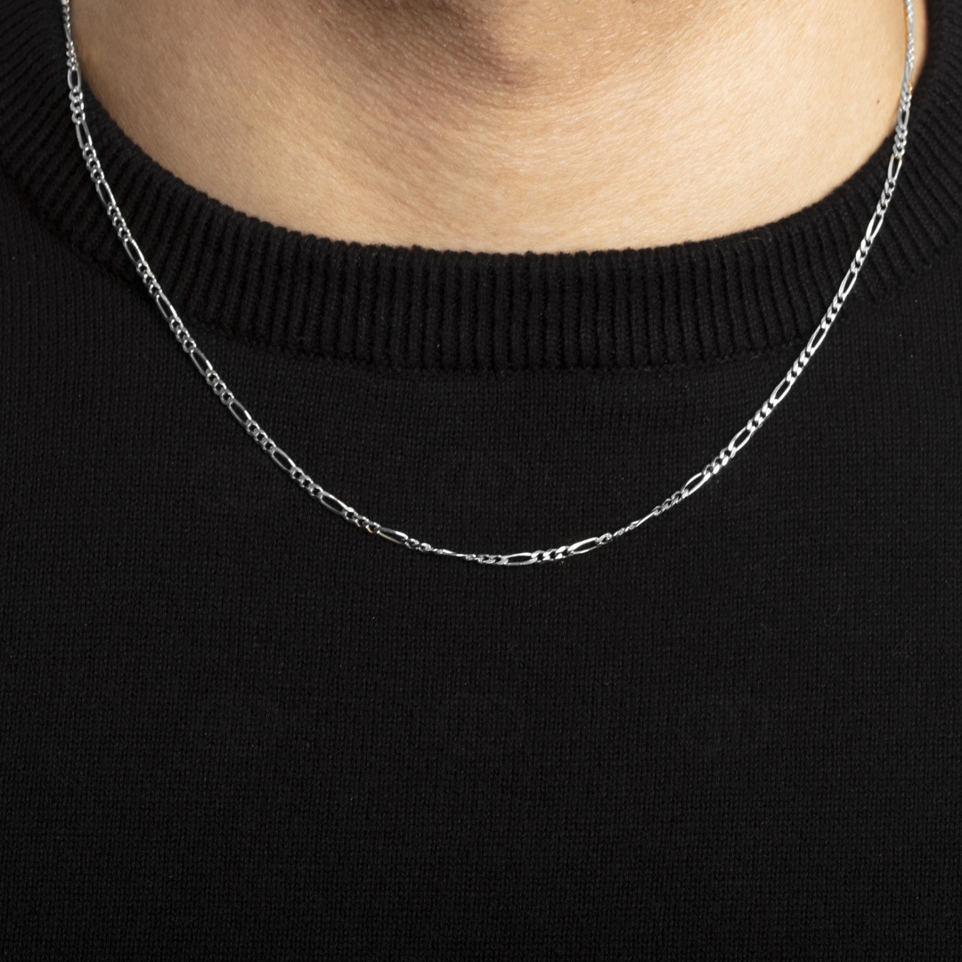 Figarokette 750/18 K Weissgold 2.3mm