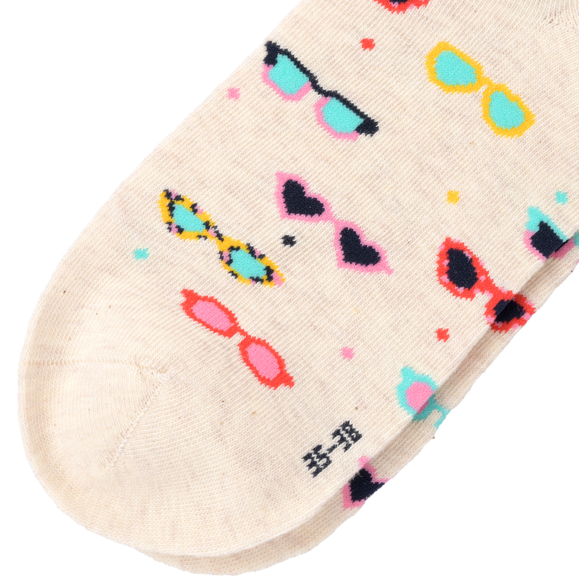 Gina Benotti 1 Paar Damen Sneaker-Socken mit Brillen beige