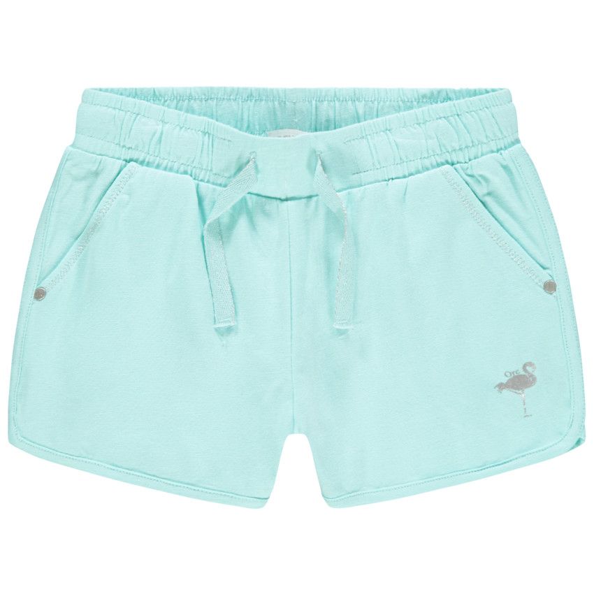 Short en jersey print flamant rose - Bleu