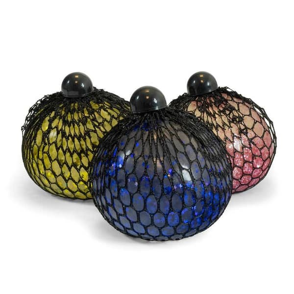 Stressball / Klemmeball i Nett - Glitter (9 cm)