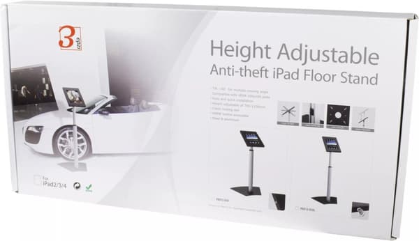 EPZI golvstativ för iPad 2/3/4/Air, låshål, ställbar höjd, låsbar, s