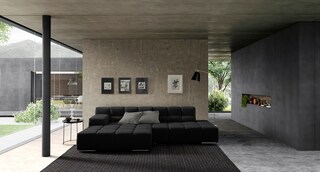 Ecksofa TEMPLE 169 x 286 cm schwarz