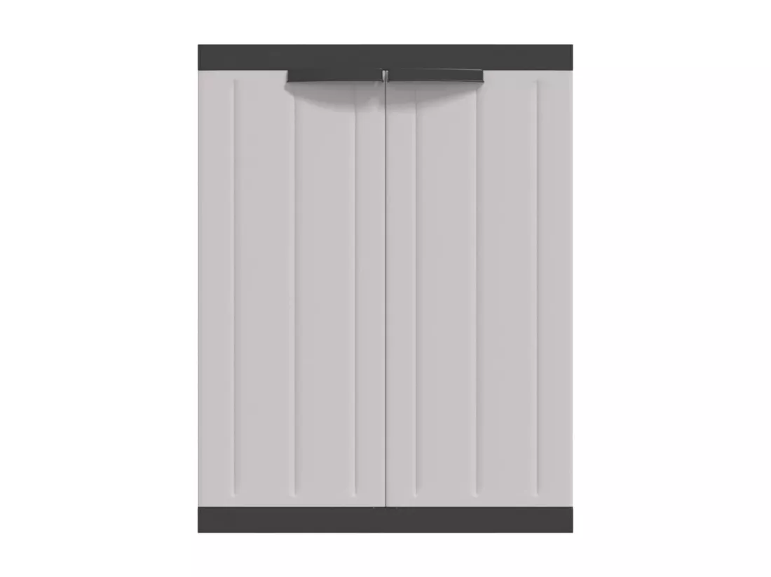 Armoire de rangement d'extérieur gris et noir 65x37x85 cm PP