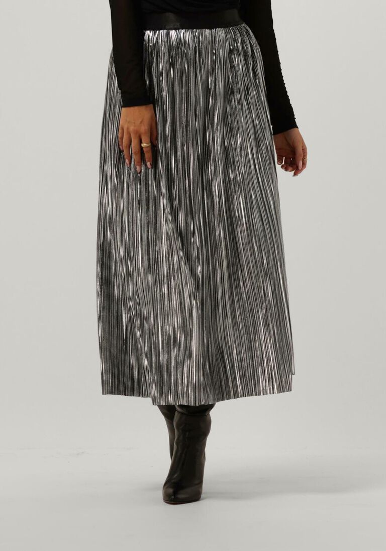 CO\\'COUTURE zilveren co'couture maxirok riley metal plisse skirt