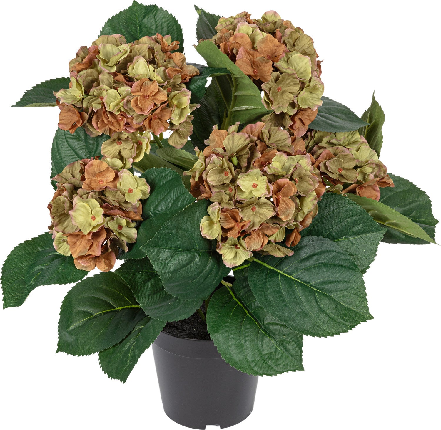 Louis Maes kunstplant Hortensia groen oranje 84 cm