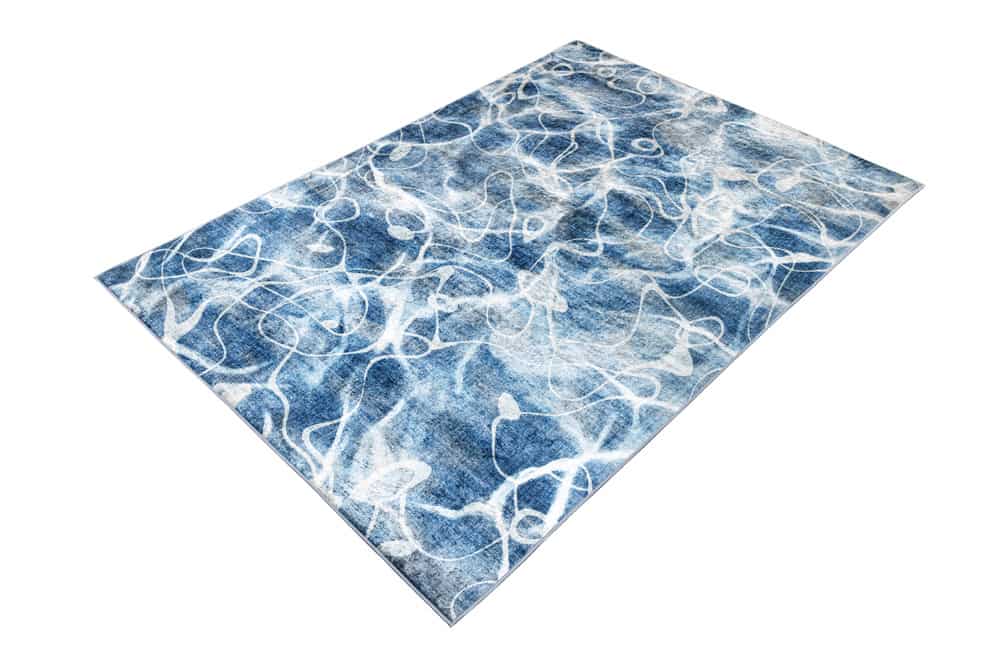 Maritimer Teppich OCEAN 230x160cm blau weiß Flachgewebe Indoor-Teppich