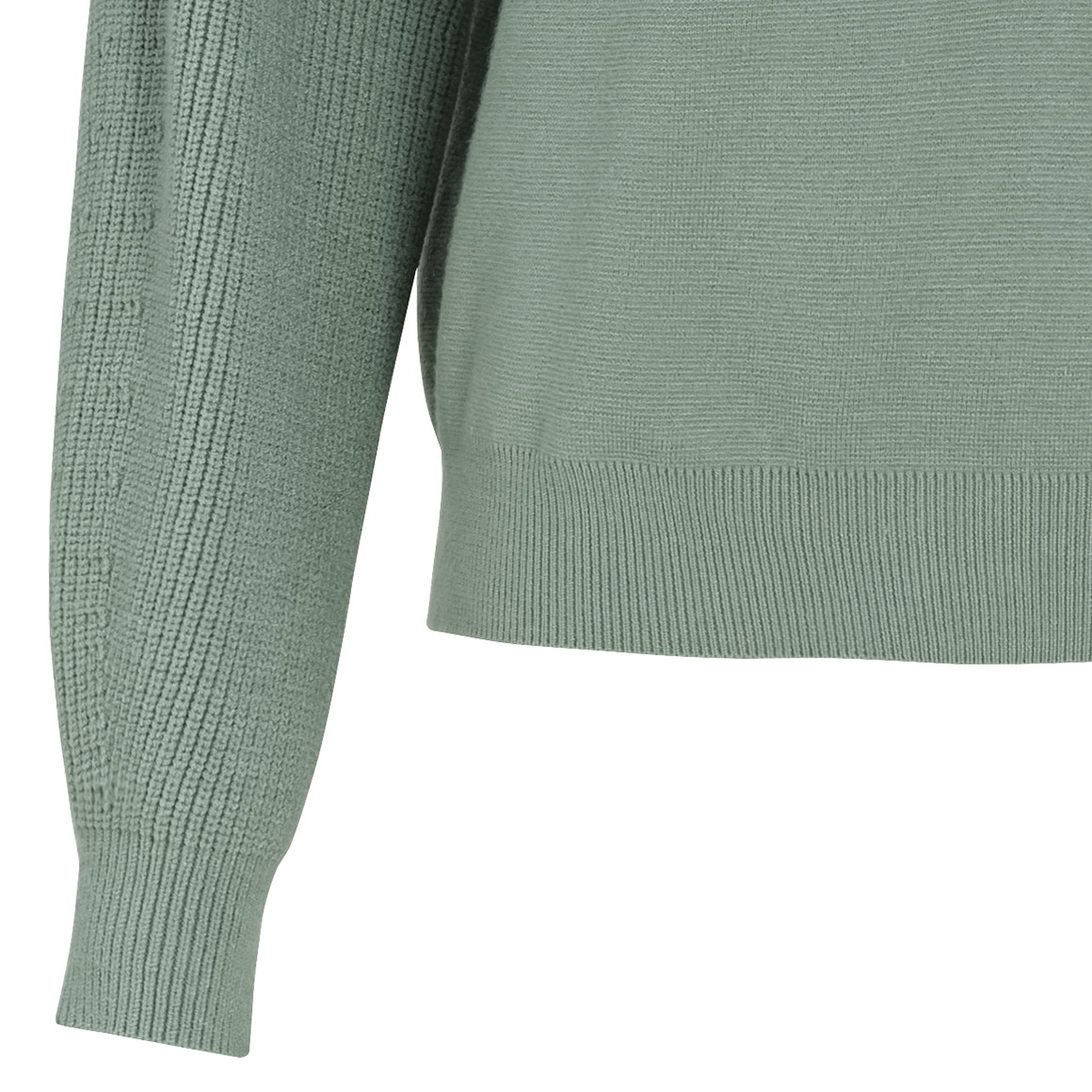 Gina Collection Damen Strickpullover mit Strick-Mix salbei