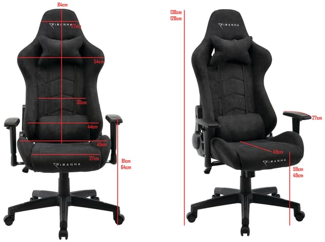 Piranha Bite Cloth Edition gaming stol (mørkegrå)