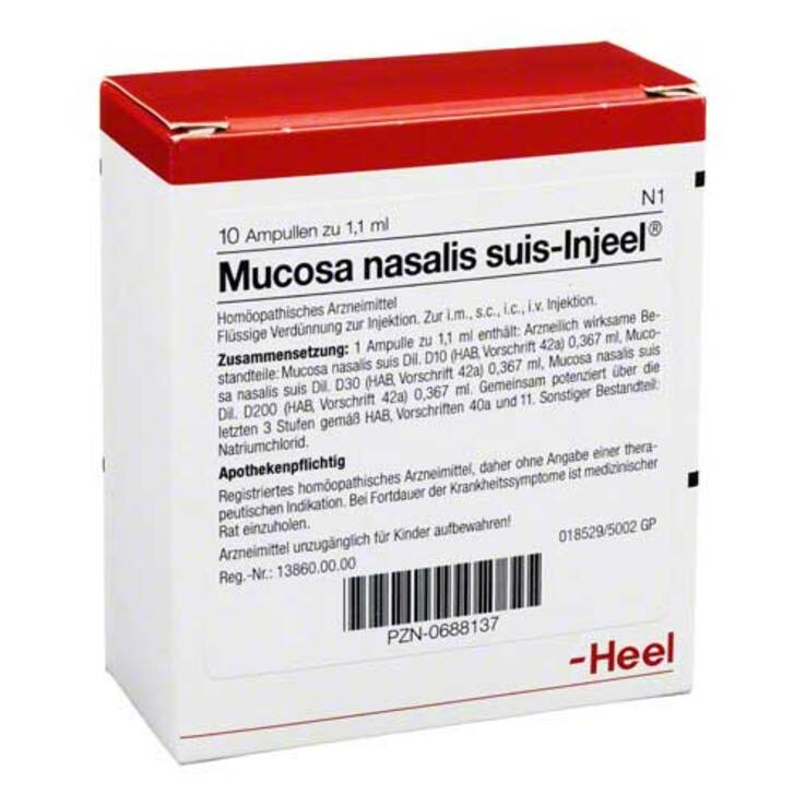 Mucosa nasalis suis Injeel Ampullen, 10 St