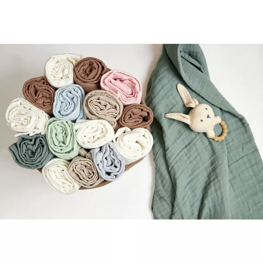 MEYCO Musselin Swaddle 2er-Pack Uni OffwhiteSand