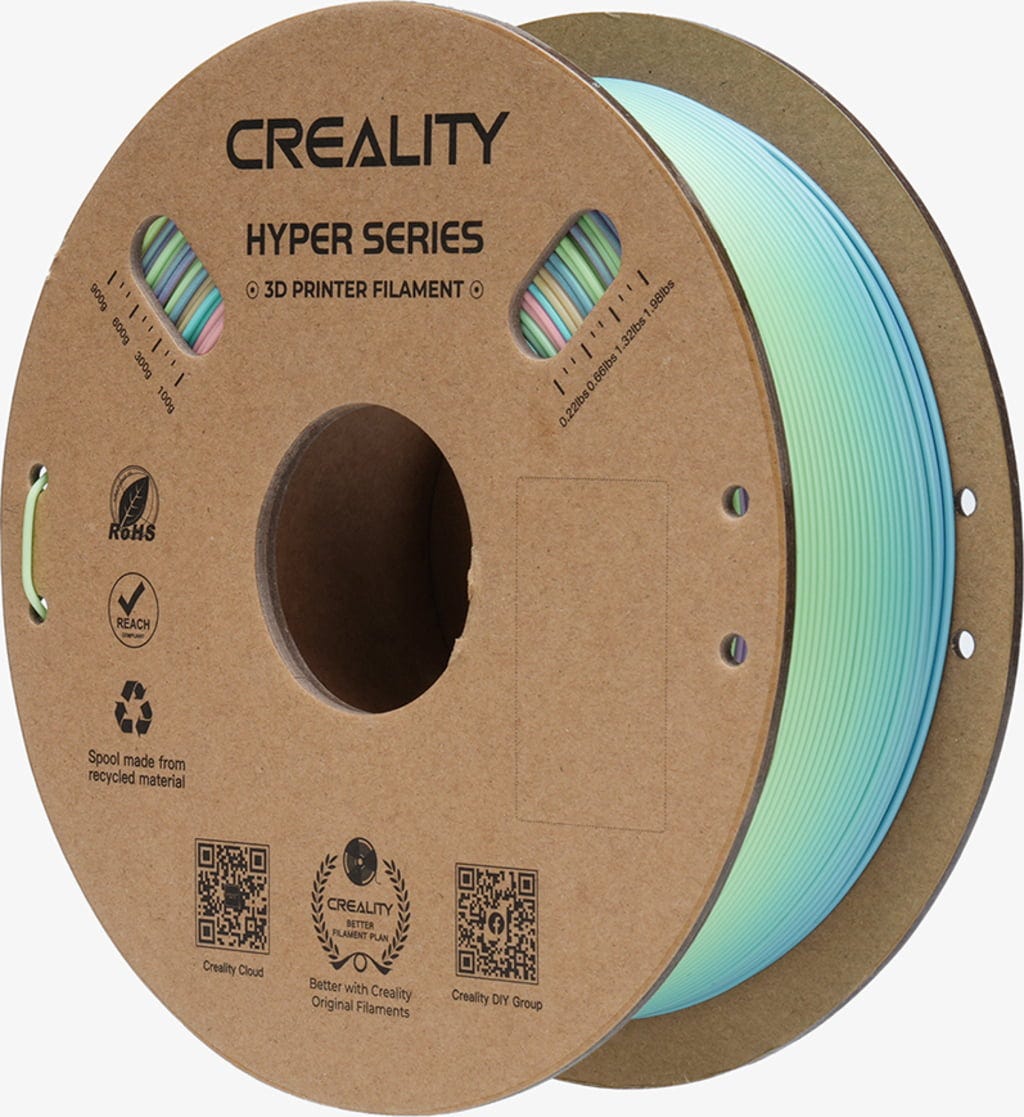 Creality  Hyper PLA Rainbow Spring Lake, 1,75 mm / 1000 g    High Speed PLA mit geschmeidigen Farbverläufen