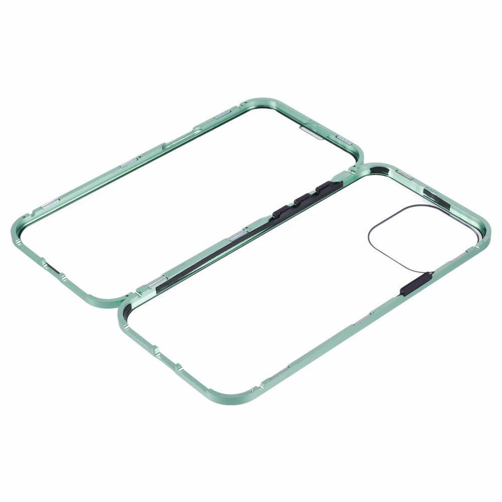 iPhone 16 Pro Magnetische Alu Schutzhülle mit Panzer Glas Backcover   Displayschutz (Magnet-Technologie) - Türkis