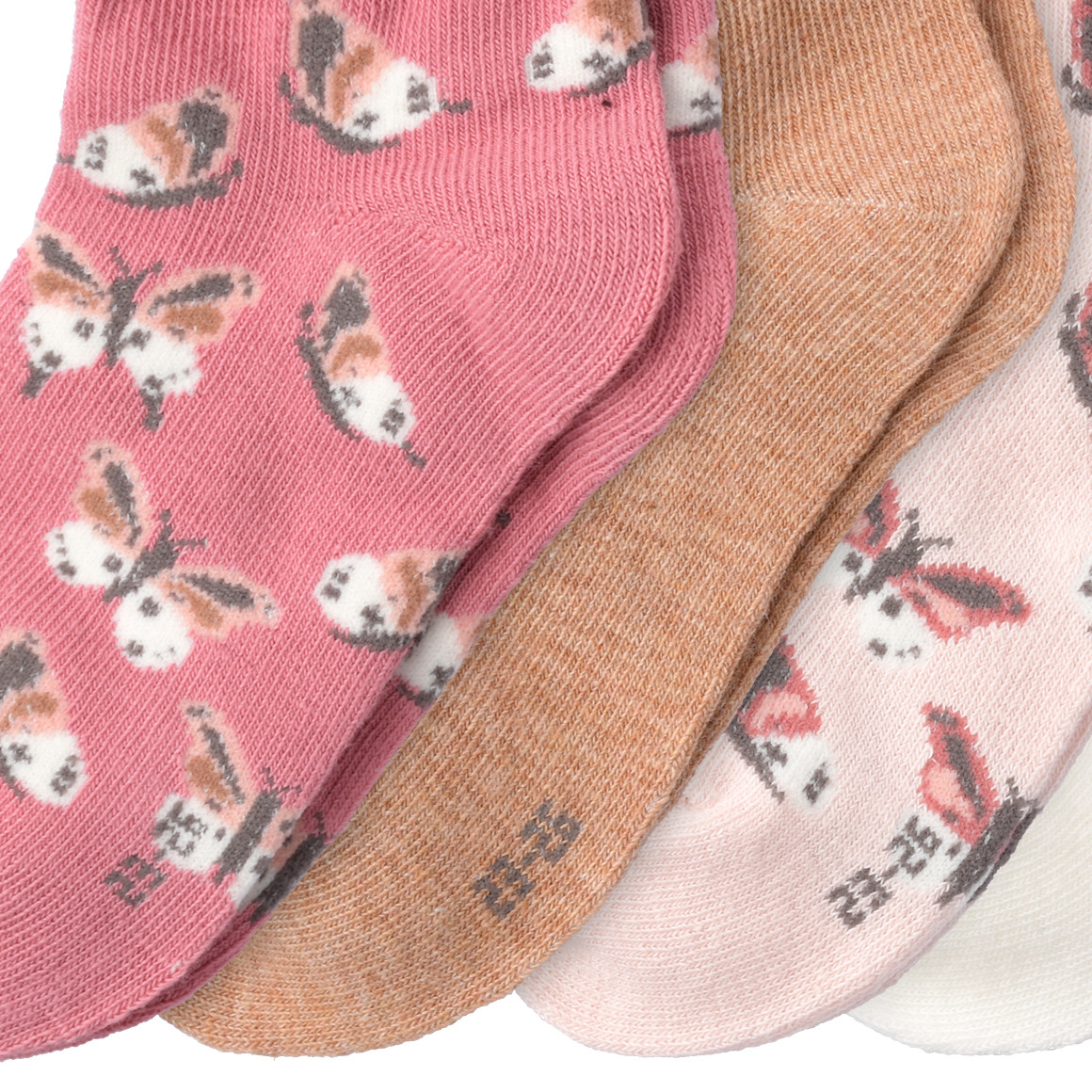 Topolino 4 Paar Mädchen Sneaker-Socken im Set hellrosa / dunkelpink / weiss