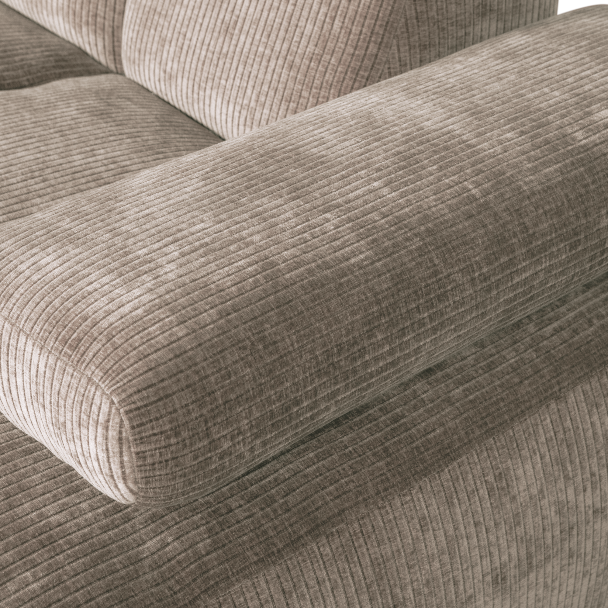 Chaise Longue Mojo Mojo Chaise Longue Rechts - Geweven Ribstof - Donkerzand
