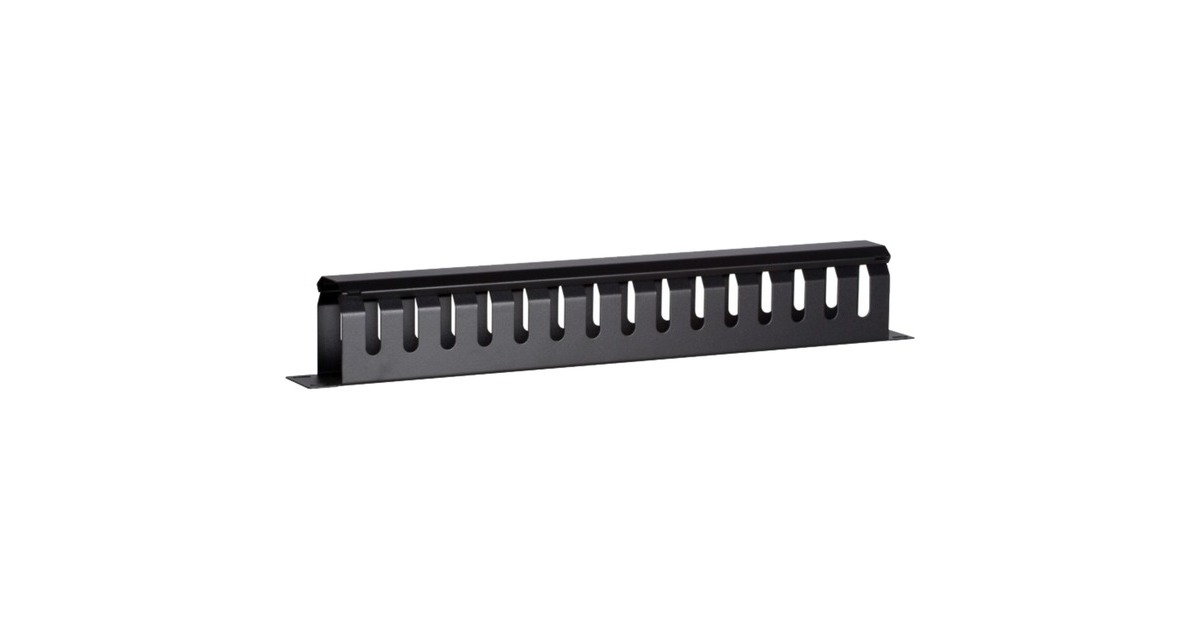 DSI1U 19 inch metalen kabelgoot met schuifbedekking - DS-1902 kabelkanaal  (Zwart)