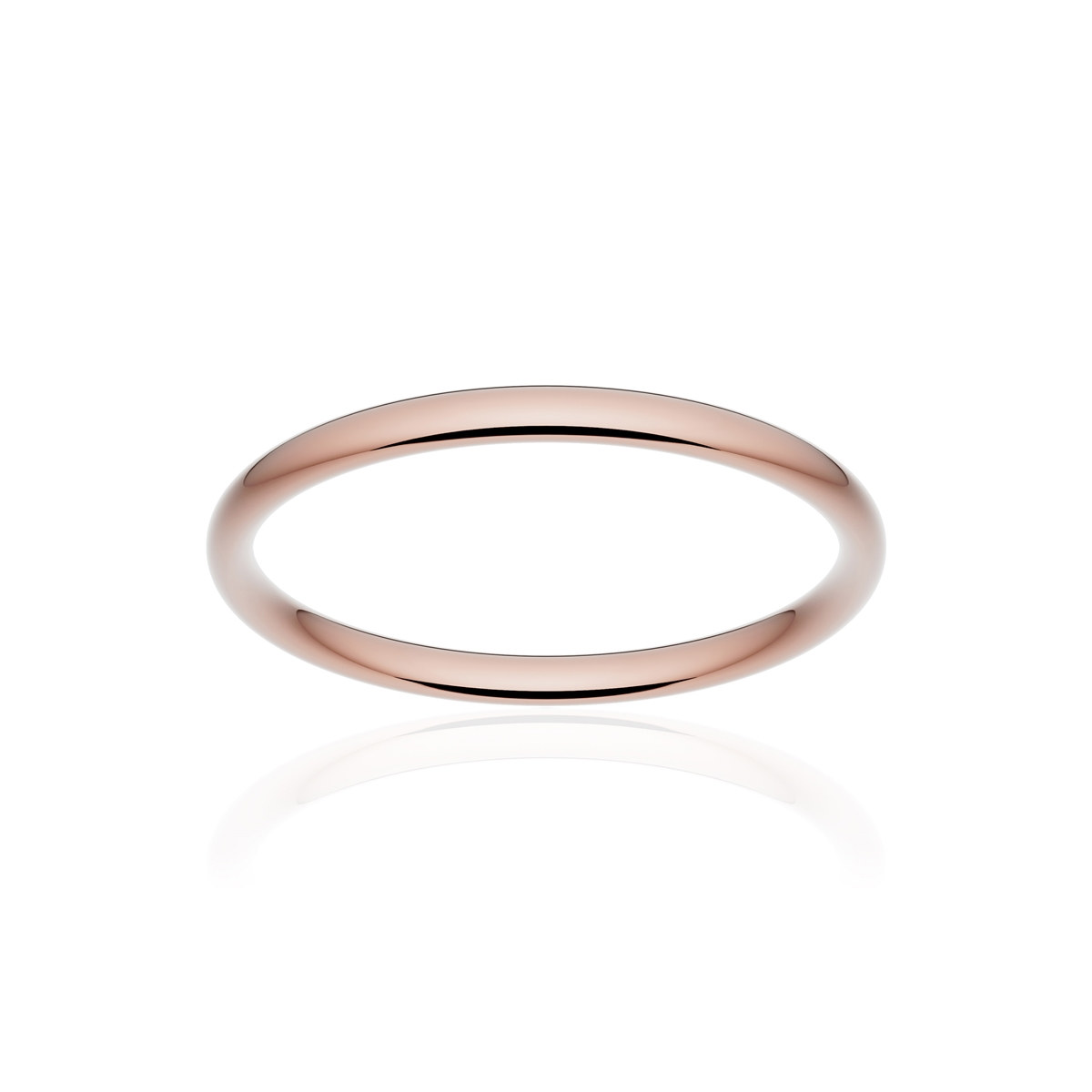 Alliance or 375 rose poli demi-jonc confort 2mm
