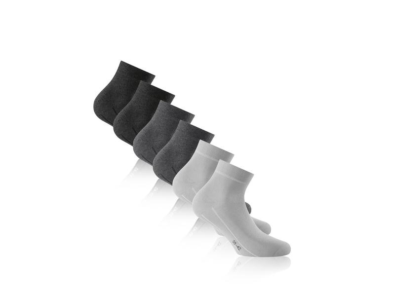 Rohner Socks Socken Sneaker Plus Grau 3er-Pack Sneakersocken in Grösse 35 - 38