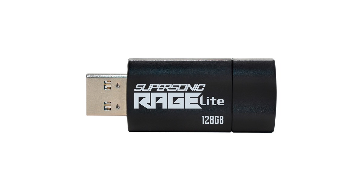 PatriotSupersonic Rage Lite 128 GB usb-stick  (Zwart/blauw, USB-A 3.2 Gen 1)