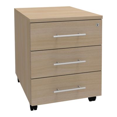 Caisson mobile IRIS - L43 x H56 x P60 cm - 3 tiroirs - imitation Chêne clair