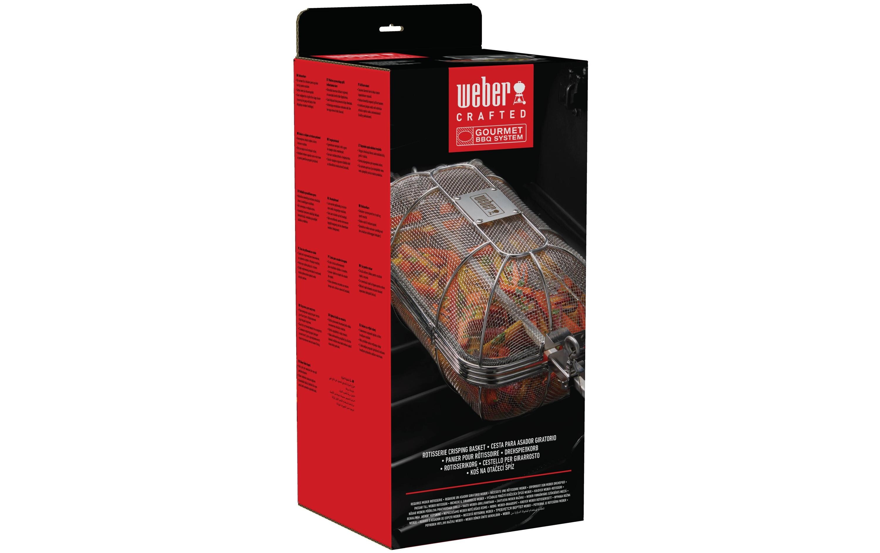 Drehspiesskorb, Crafted Gourmet, BBQ SystemBratkorb, verwendbar ab Weber Q 200-/2000-Serie
