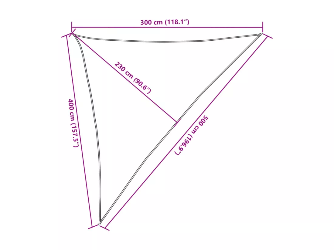 Voile d'ombrage 160 g/m² Blanc 3x4x5 m PEHD