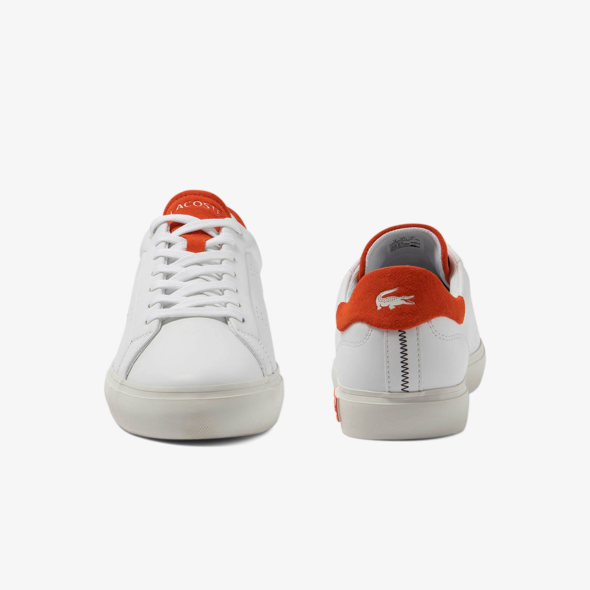 Herren-Sneakers POWERCOURT 2.0 Orange aus Leder Sneakers - Weiss - Lacoste - Herren