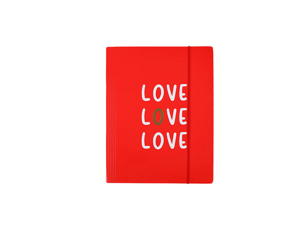 CAPA A4 COM ELÁSTICO AUCHAN PAPEL FANCY LOVE