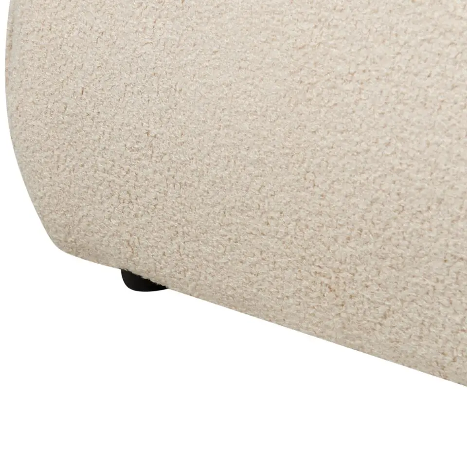 VINAY - Tweepersoonsbed - Lichtbeige - 160 x 200 cm - Bouclé