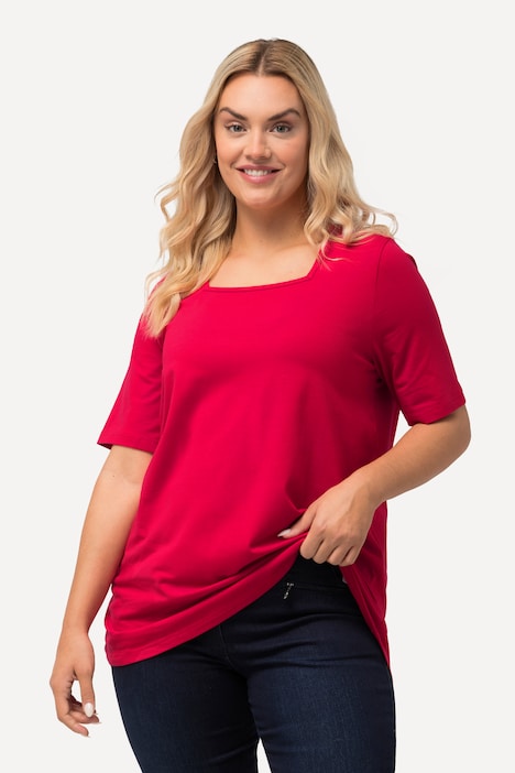 T-Shirt, A-Linie, Carree-Ausschnitt, Halbarm