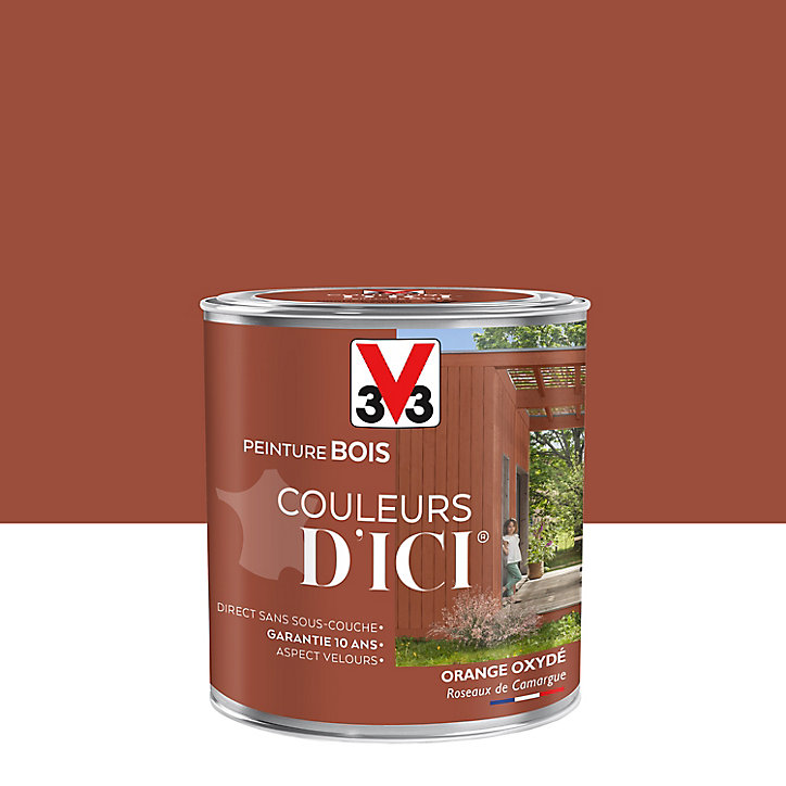 Peinture extérieure bois Couleurs d'ici orange oxydé Velours V33 0,5L