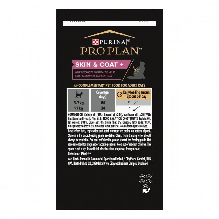 PRO PLAN Skin & Coat+ en huile - Aliment complémentaire pour chat