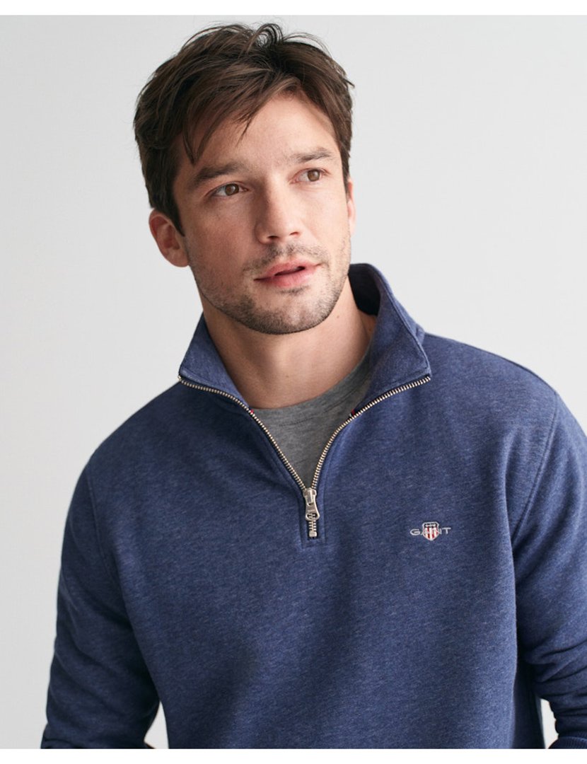 Blue half zip sweatshirt