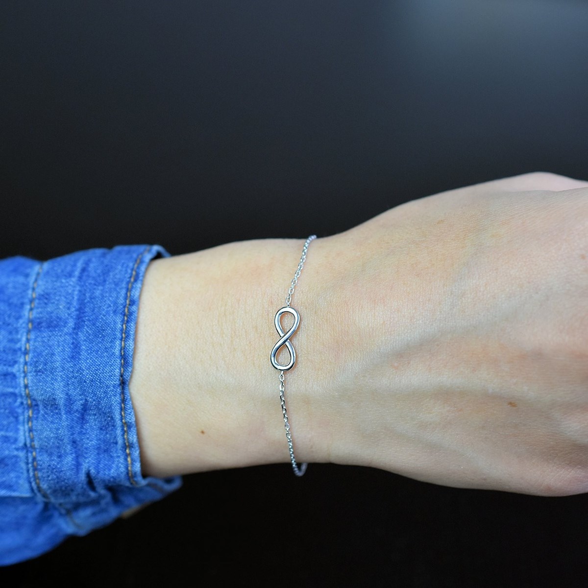 Bracelet symbole infini Argent 925 Rhodié
