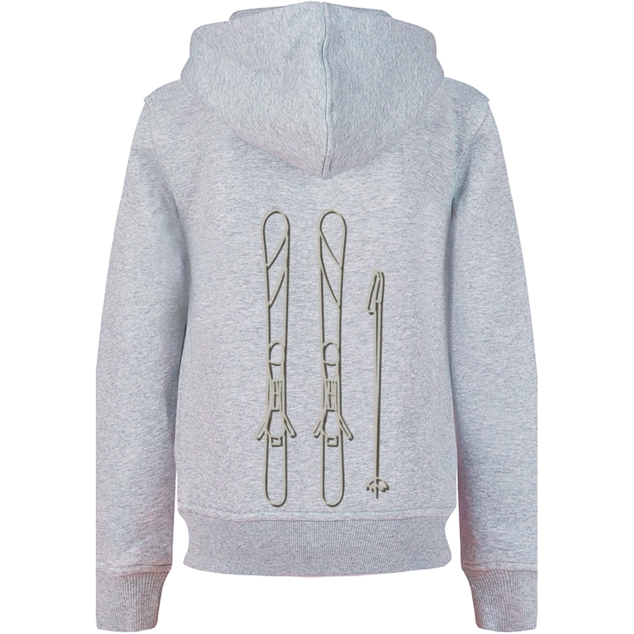 F4NT4STIC Hoodie Ski Pass Urlaub Berge Winter Schnee heather grey