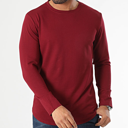 Lot De 2 Tee Shirts Manches Longues Noir Bordeaux