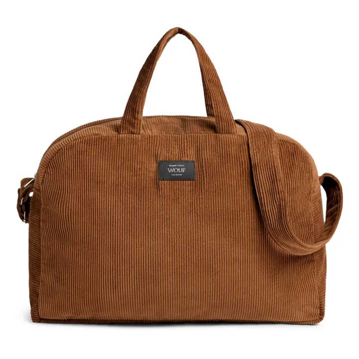 Wouf Sac de week-end en velour cotelé Caramel | Caramel