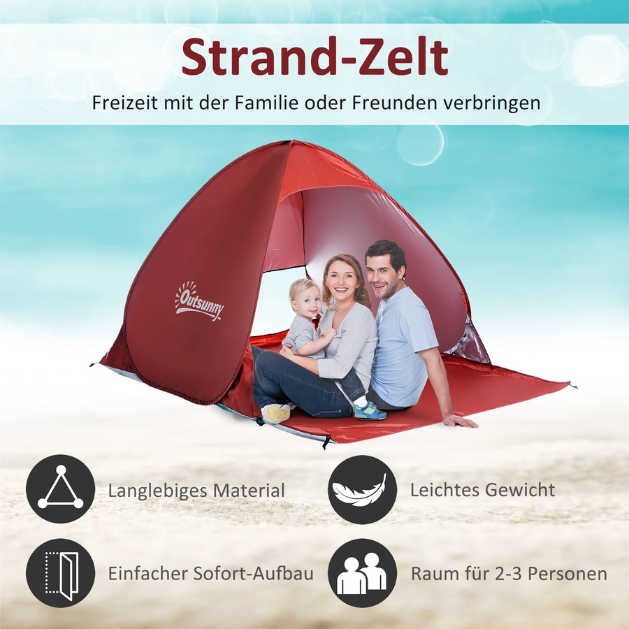 Outsunny Pop-Up Zelt für 2 Personen rot