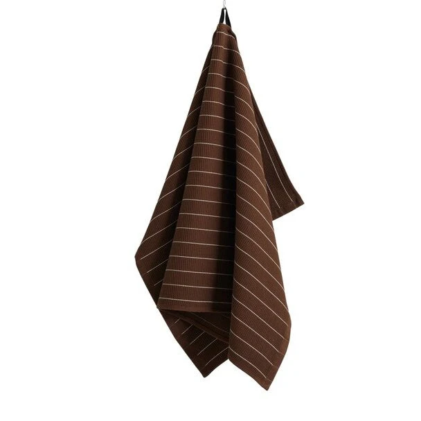 HAY  Canteen viskestykke - Chocolate Pinstripe