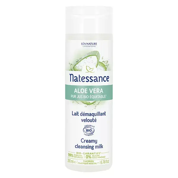 Leite de Limpeza Aveludado Orgânico com Aloe Vera Natessance 200ml