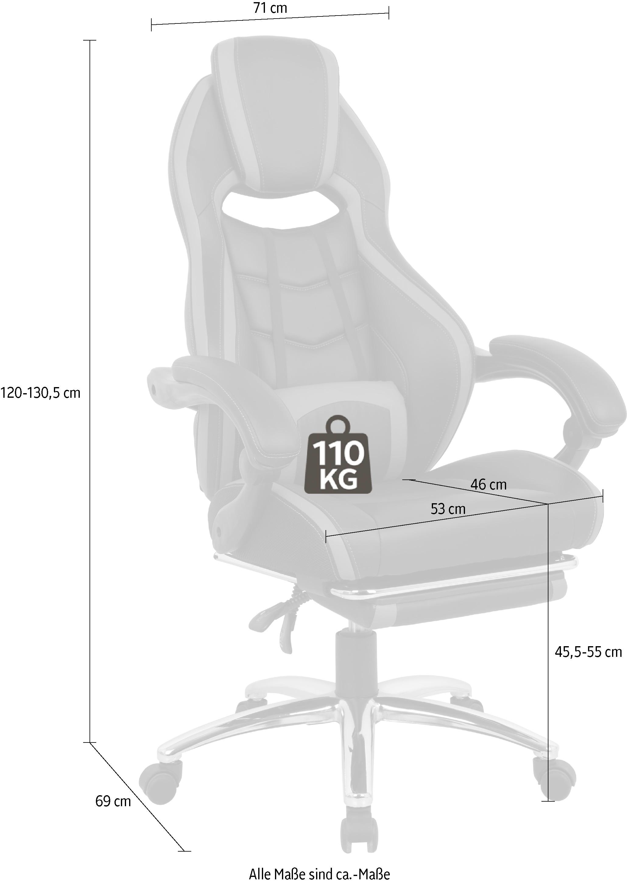 INOSIGN Gaming-Stuhl »Sprinta 1, Chefsessel mit ausziehbarer Fussstütze« () komfortabel gepolstert mit vielen ergonomischen Funktionen