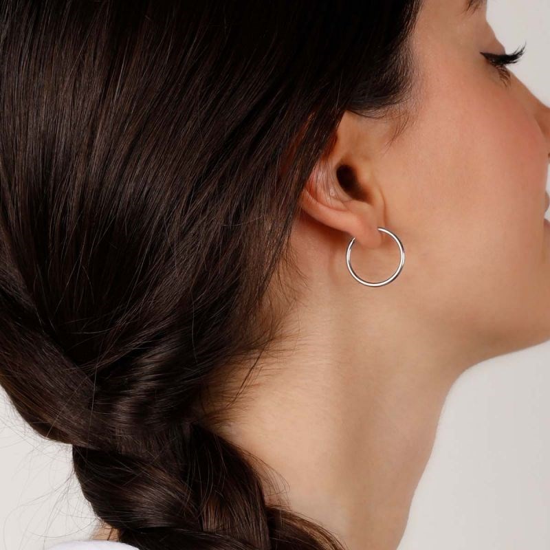 Boucles d'oreilles or blanc 