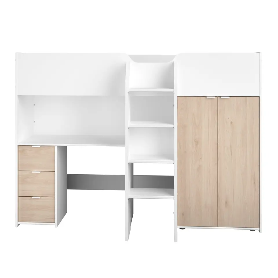 Halfhoogslaper Tristan - wit/eiken - 90x200 cm