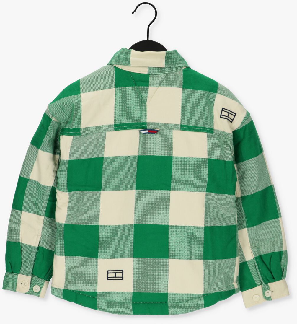 TOMMY HILFIGER groene tommy hilfiger overshirt sherpa lined checked overshirt