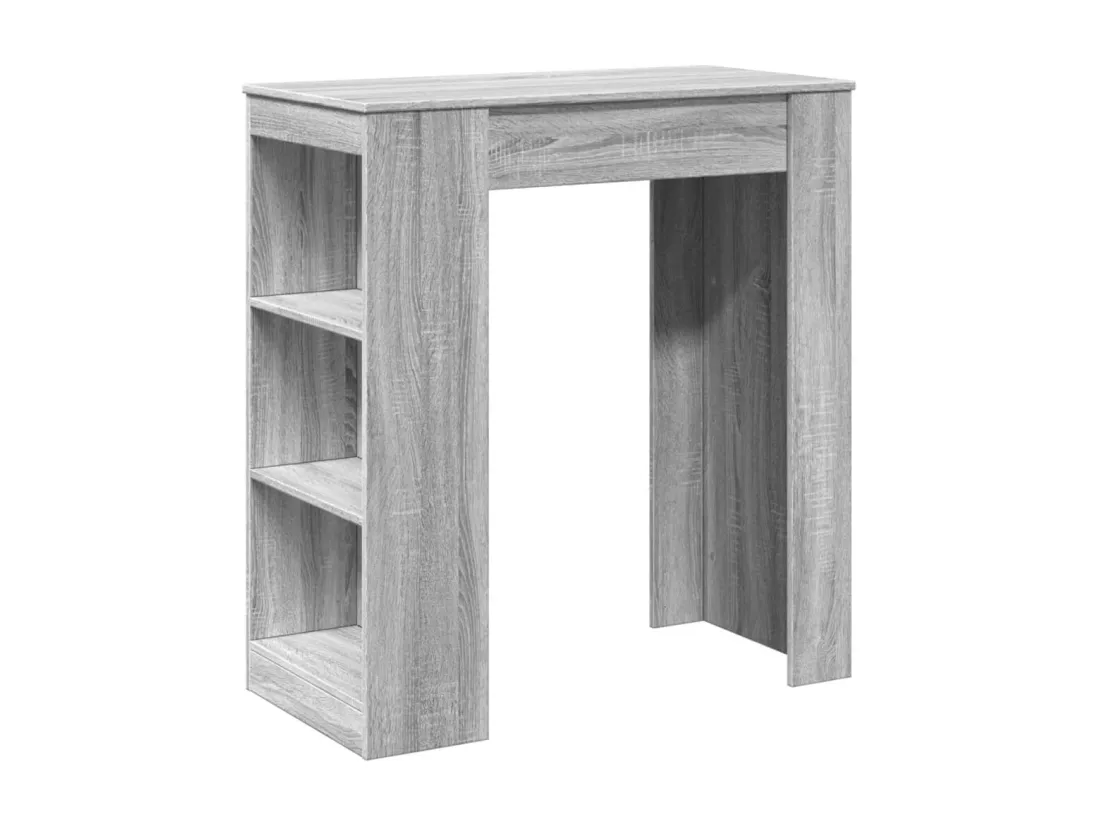 Table de bar avec étagères sonoma gris bois d'ingénierie
