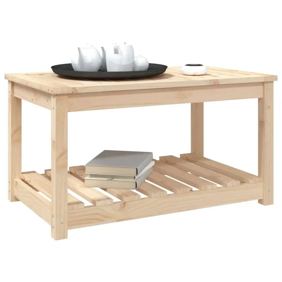 vidaXL - Loungetafel - Naturel - Massief grenenhout - 82,5x50.5x45 cm