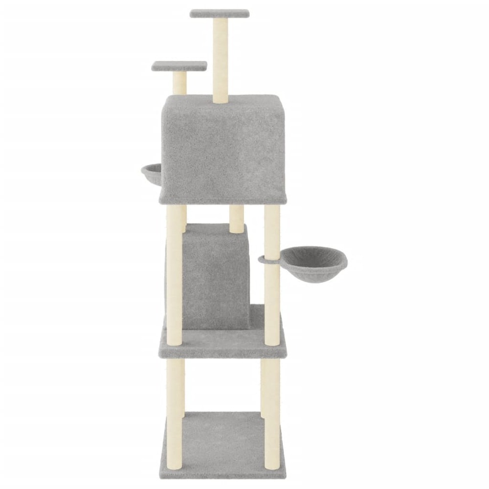 Arbre à chat avec griffoirs en sisal gris clair 180 cm